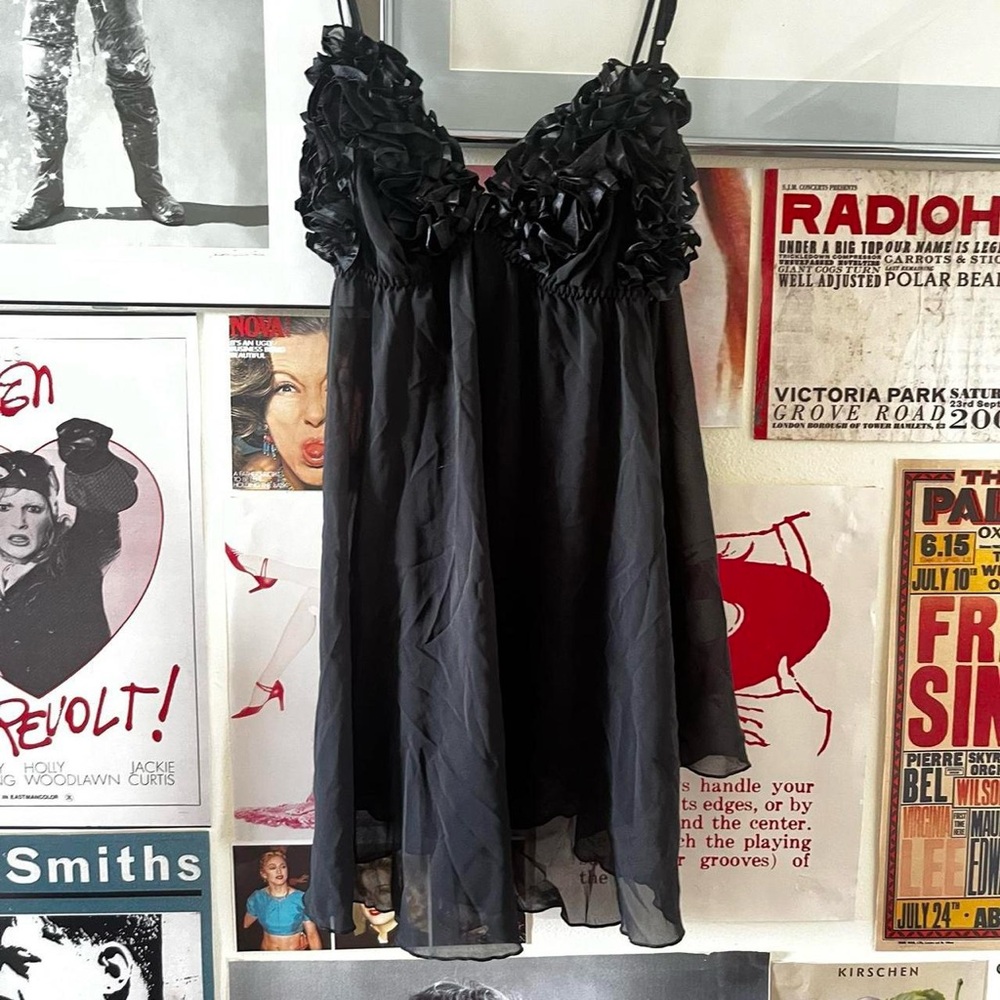 Victoria's Secret Black Chiffon Dress